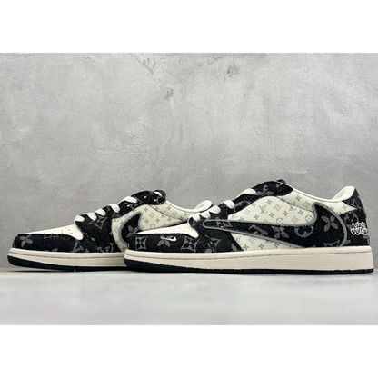 AJ 1 Low x Travis Scott x LV 'Black Monogram'