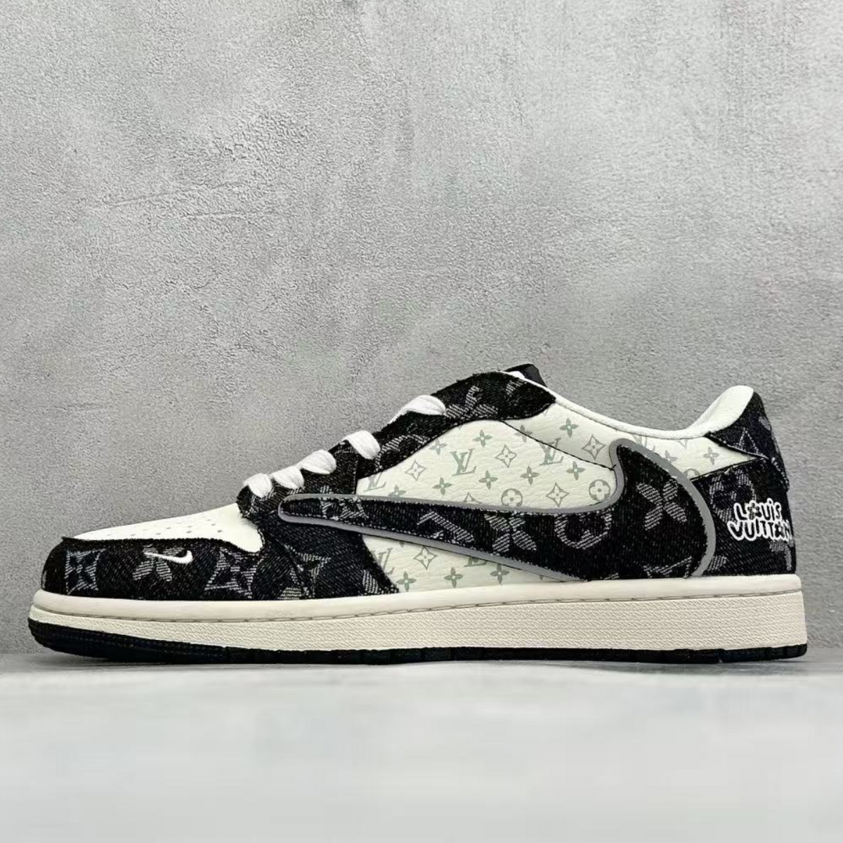 AJ 1 Low x Travis Scott x LV 'Black Monogram'
