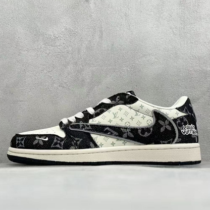 AJ 1 Low x Travis Scott x LV 'Black Monogram'